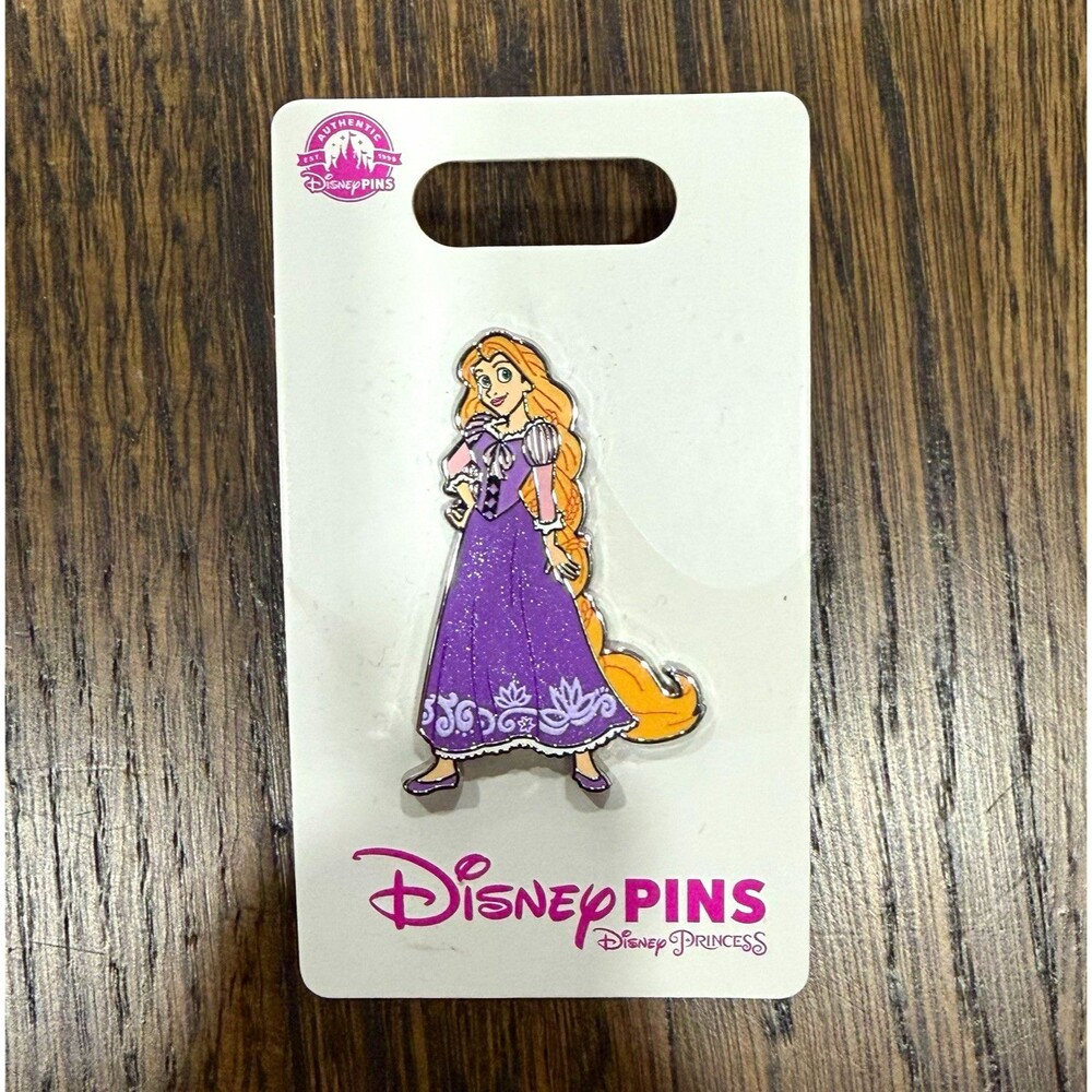 Disney Pin Rapunzel glitter Purple Dress Disney Parks New On Card 2024